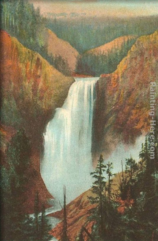 Great Falls, Yellowstone Park, Montana painting - Norman Parkinson Great Falls, Yellowstone Park, Montana art painting